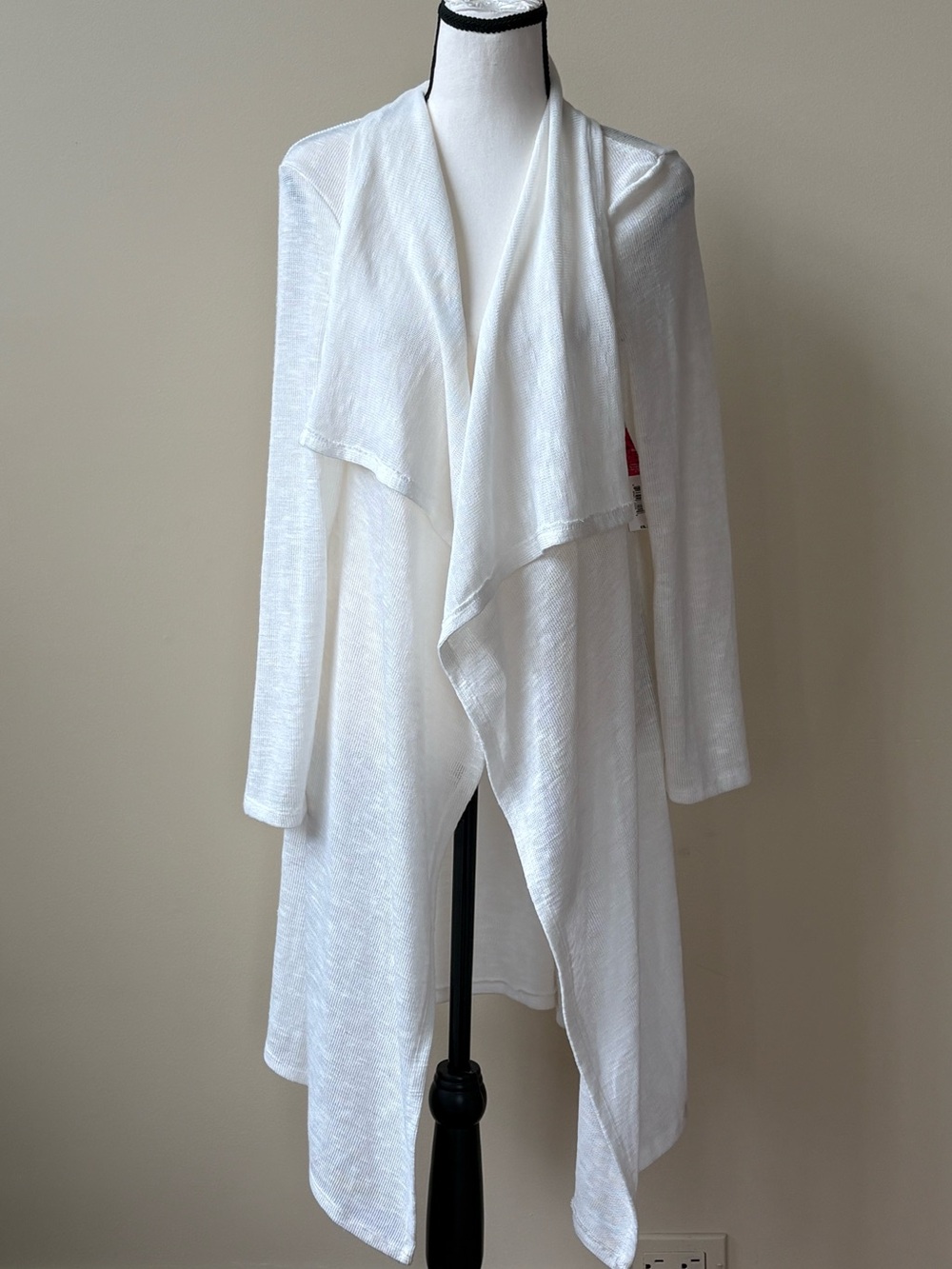 NWT - White Open-Front Draped Cardigan